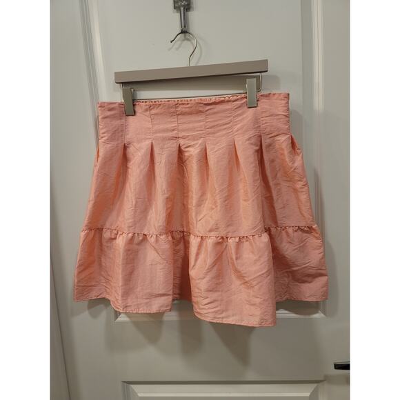Topshop Pink Tiered ALine Skirt - Picture 2 of 6
